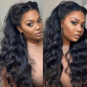 4C Edges Glueless 360 Lace Frontal Wigs With Hidden Elastic Strap kinky Straight or Curly Affordable Snug Fit Human Hair Wigs