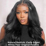 Kinky Edges Body Wave HD Lace Wig 250%/300% Density Glueless 4C Hairline Luxury Human Hair Wig