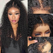 Kinky Edges Curly HD Lace Wig Glueless 4C Edges 250%/300% Density Popping And Fluffy Luxury Human Hair Wig