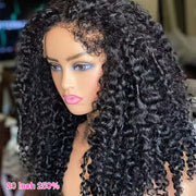 Kinky Edges Curly HD Lace Wig Glueless 4C Edges 250%/300% Density Popping And Fluffy Luxury Human Hair Wig