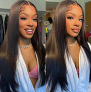 Two 220% Long Wigs |8X5 Pre Cut Lace #33 Water Wave Wig & 8X5 Pre Cut Lace Straight Wig