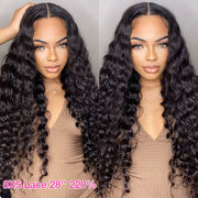 $100 OFF|180% Density Wear & Go Deep Wave 4x4 Pre Cut HD Lace Closure Glueless Human Hair Wigs With Magic Ear Tape