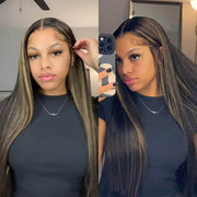 2 Wigs=$189|20 Inches 8X5 HD Lace Highlight Straight Wig+22 Inches 8x5 HD Lace Body Wave Wig