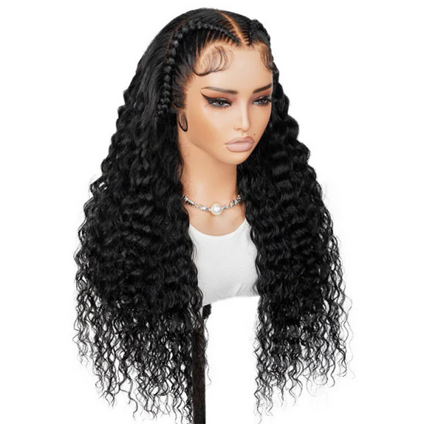 $100 OFF|180% Density Wear & Go Deep Wave 4x4 Pre Cut HD Lace Closure Glueless Human Hair Wigs With Magic Ear Tape