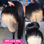 New Upgrade Hidden Elastic Strap 360 HD Lace Wig Straight Human Hair Wigs Snug Fit All Sizes