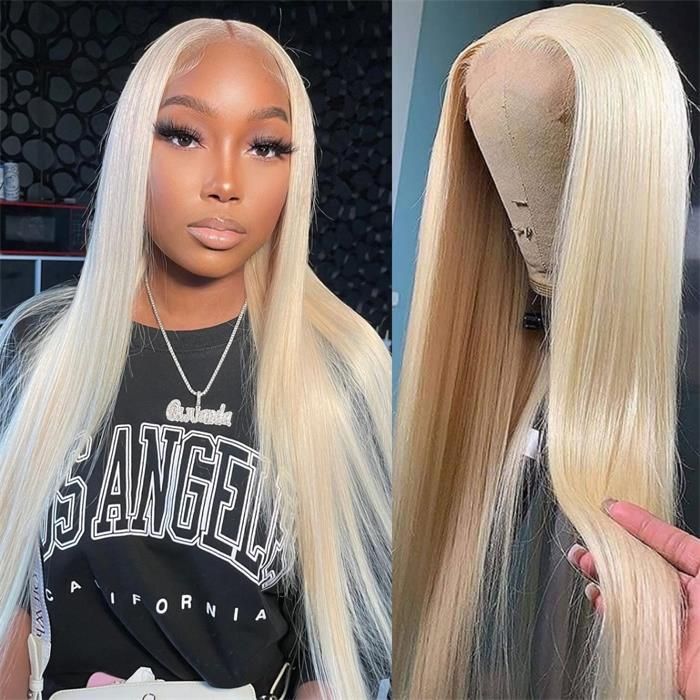 613 Blonde Straight Human Hair Lace Front Wigs For Women 13X4 HD Transparent Lace Wig With Baby Hair