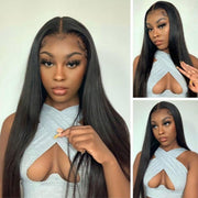 $100 OFF|Upgraded Durable V Shape Glueless Yaki Straight Human Hair Wig Beginner Friendly Natural V Part Wig