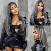 HD Lace Wigs Highlight 1B/613 Blonde Platinum Wig Body Wave Or Straight Human Hair For Woman