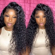 Two 220% Long Wigs |8X5 Pre Cut Lace Pre Bleached Knots #33 Body Wave Wig & Natural Black Water Wave Wig